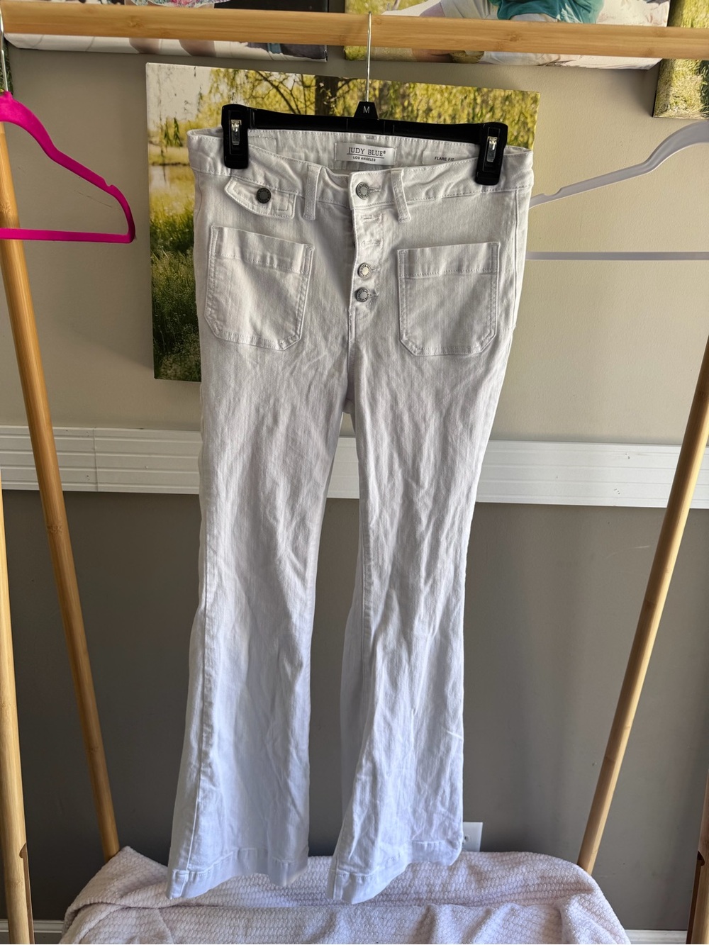 Judy Blue White Flare Wide Leg Jeans